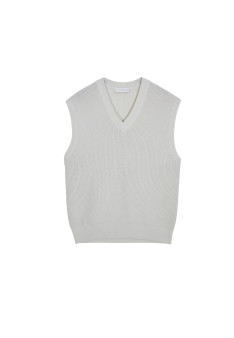 Sleeveless V-neck sweater in merino wool - Felipe