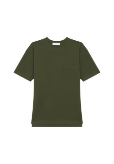 Loose t-shirt with pocket in merino wool - Florentin