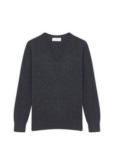 Pull col V en cachemire - Abel 7852 celadon - 94 Vert amande