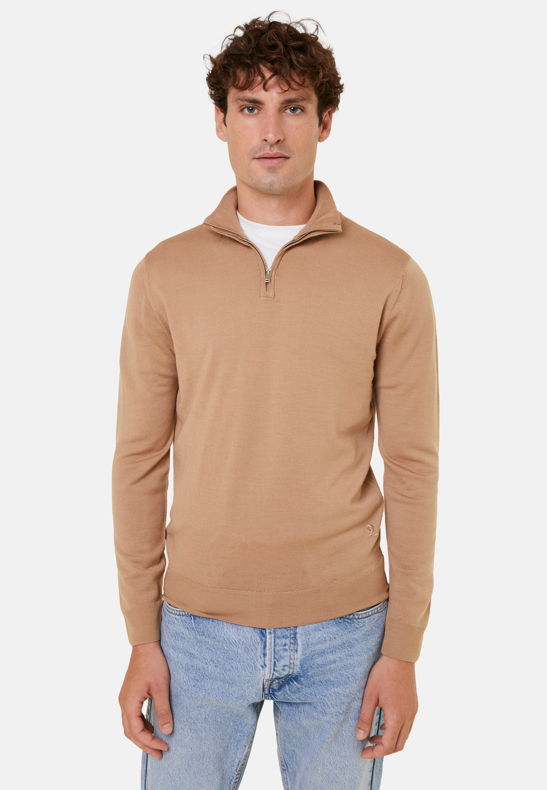 Pull col camionneur avec logo en laine mérinos - Ryan