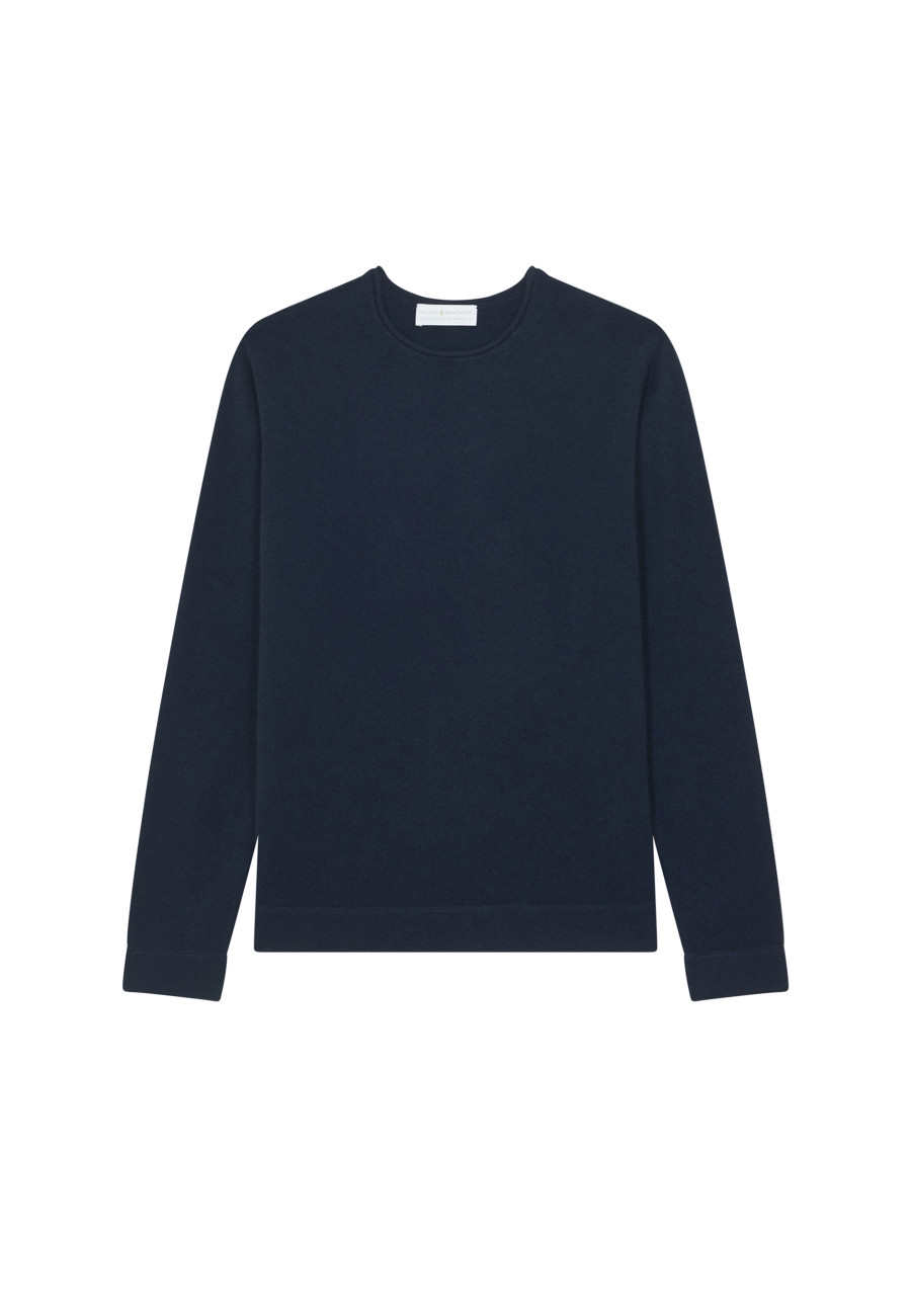 Round-neck cashmere sweater with rolled finishes - Ernest