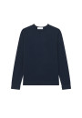Pull col rond en cachemire finitions roulotées - Ernest 7840 marine - 05 Bleu marine