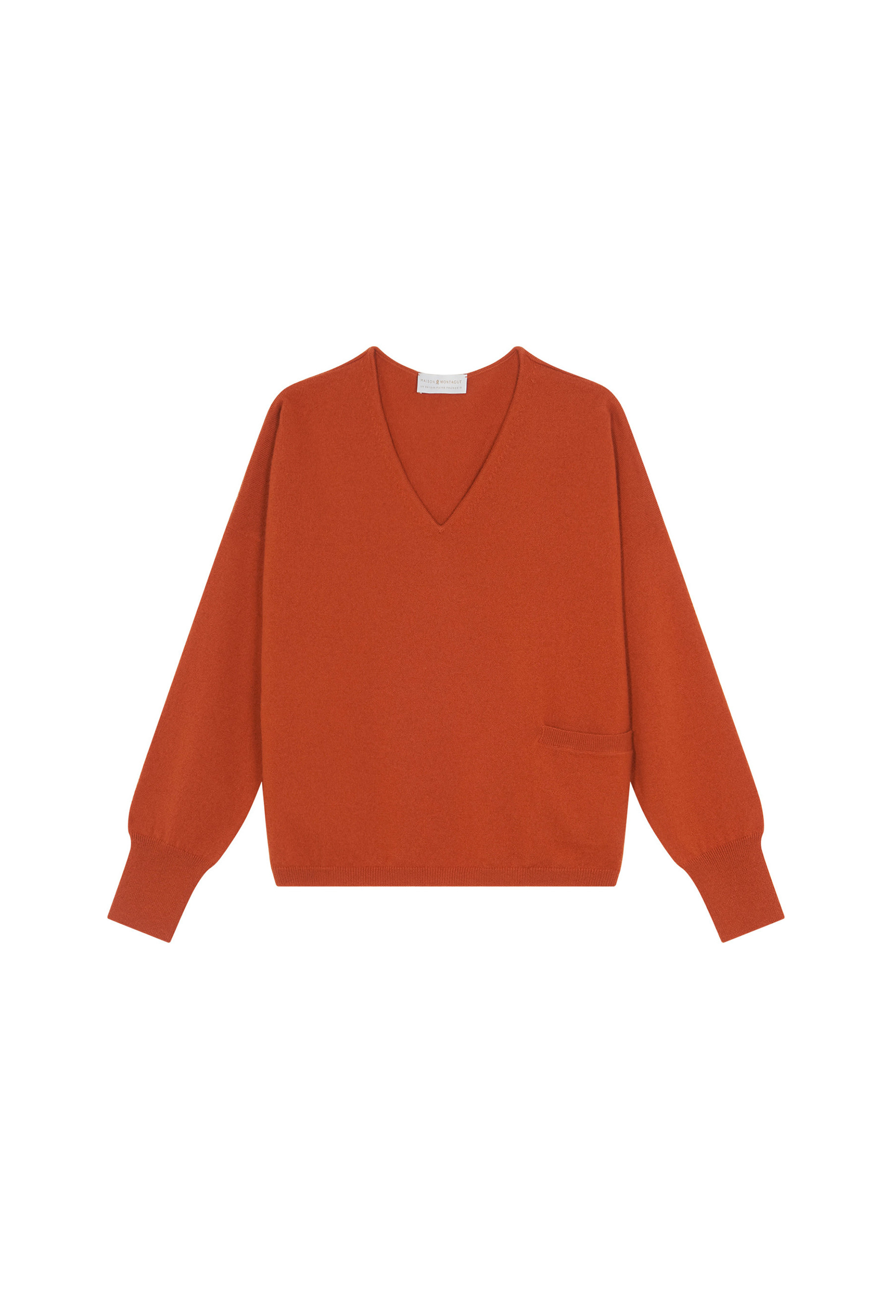 Pull court en cachemire avec poche - Balba 7870 ecureuil - 92 Rouille