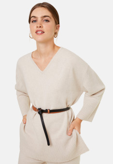 Pull ample à fentes en cachemire et laine recyclés - Darius