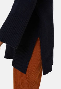 Loose sweater with slits in recycled cashmere and wool - Darius