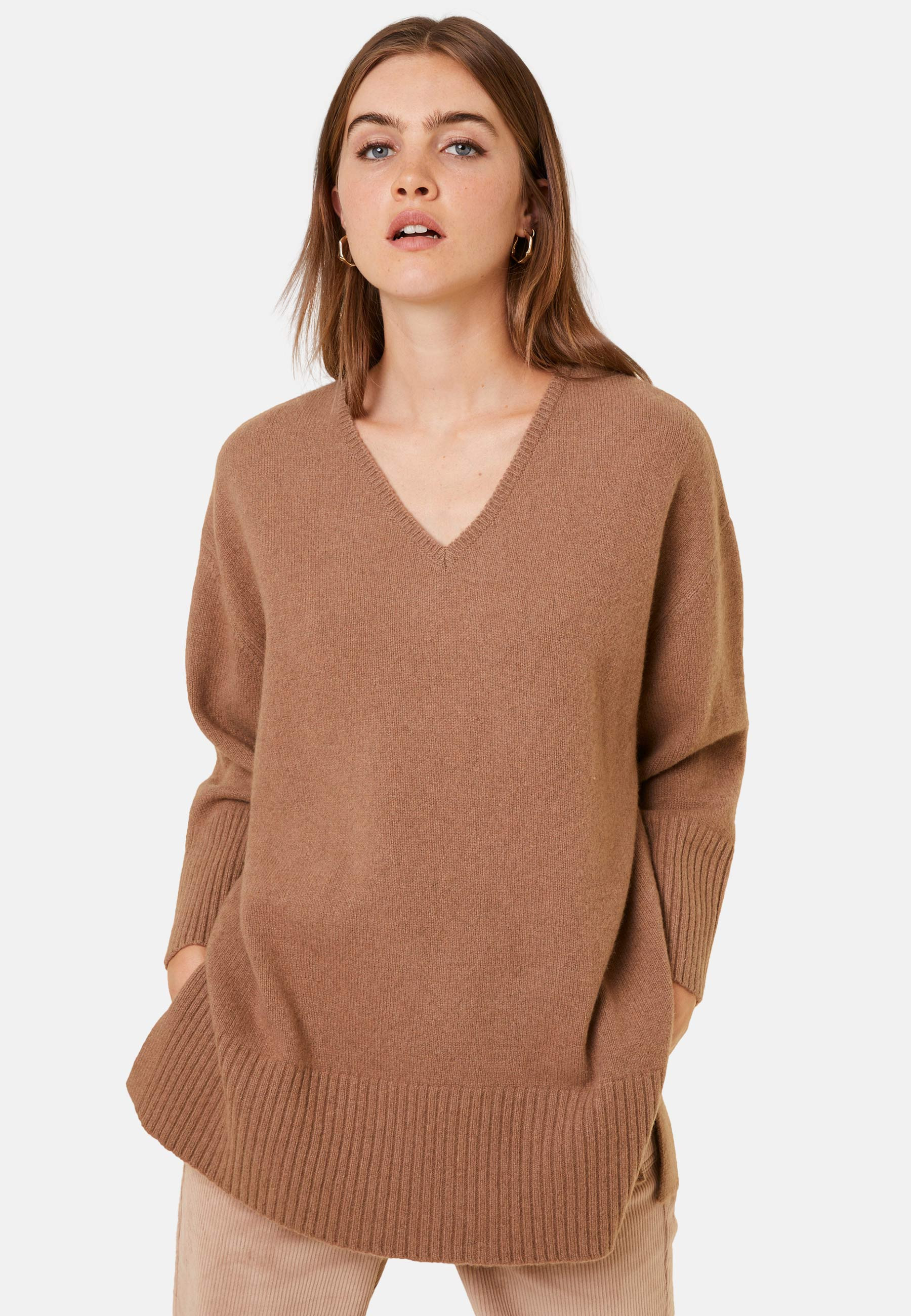 Pull ample à fentes en cachemire et laine recyclés - Darius