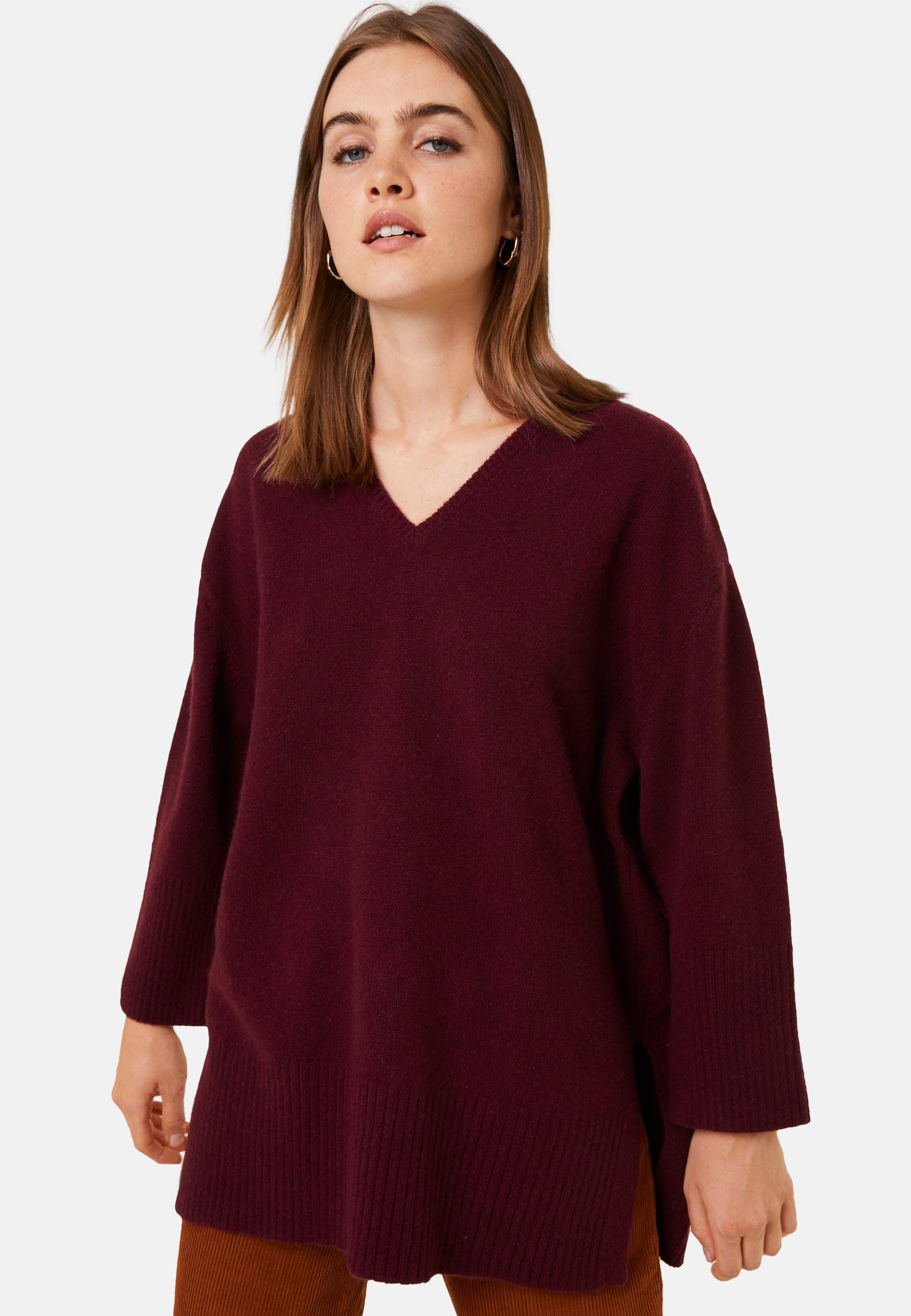 Loose sweater with slits in recycled cashmere and wool - Darius