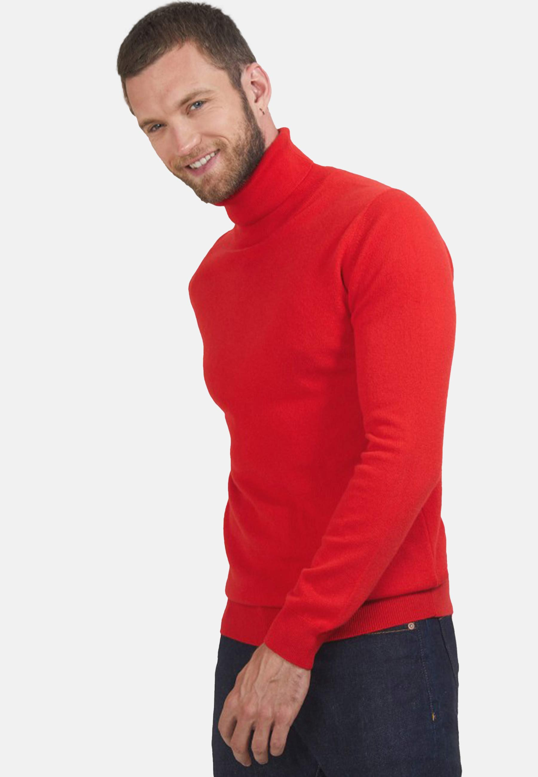 Pull col roulé en cachemire - Bruno 7041 baltique - 06 Bleu moyen