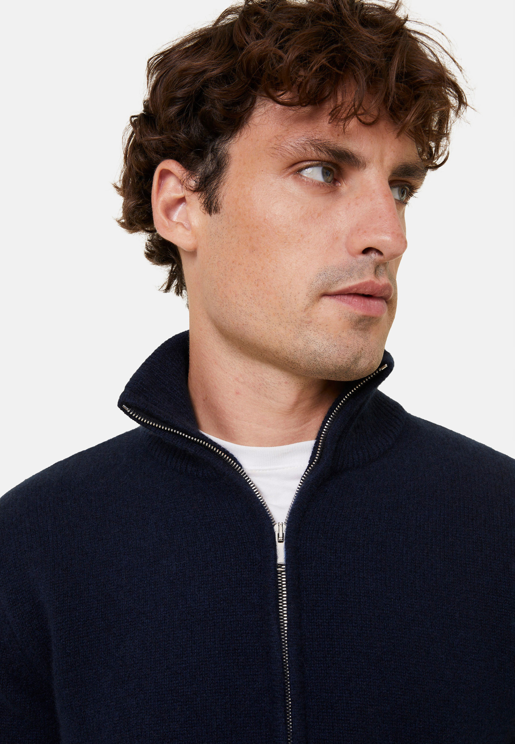 Zipped jacket in 4-ply cashmere - Balthazar