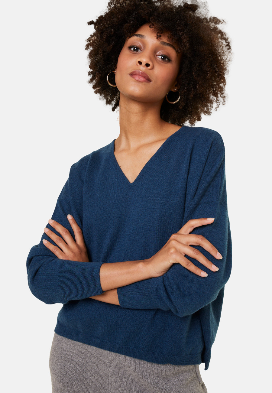 Short cashmere sweater with pocket - Balba