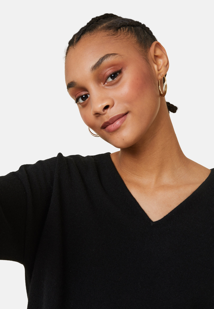 Short cashmere sweater with pocket - Balba