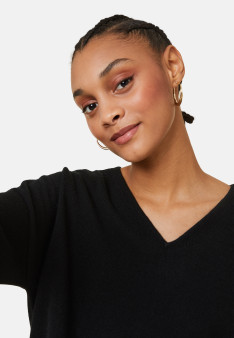 Short cashmere sweater with pocket - Balba