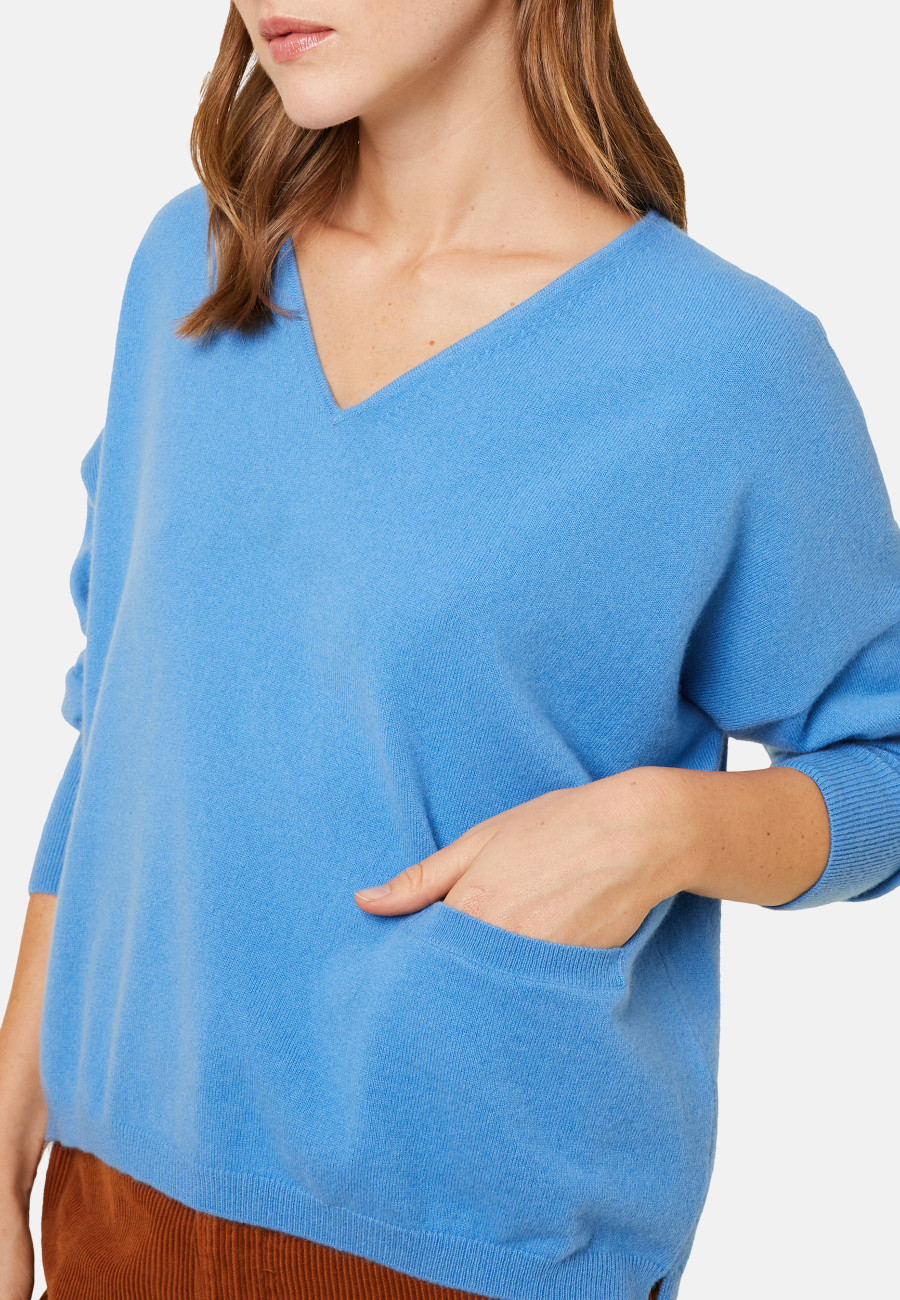 Suéter curto de cashmere com bolso - Balba