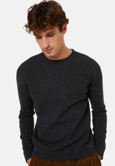 Round-neck cashmere sweater with rolled finishes - Ernest