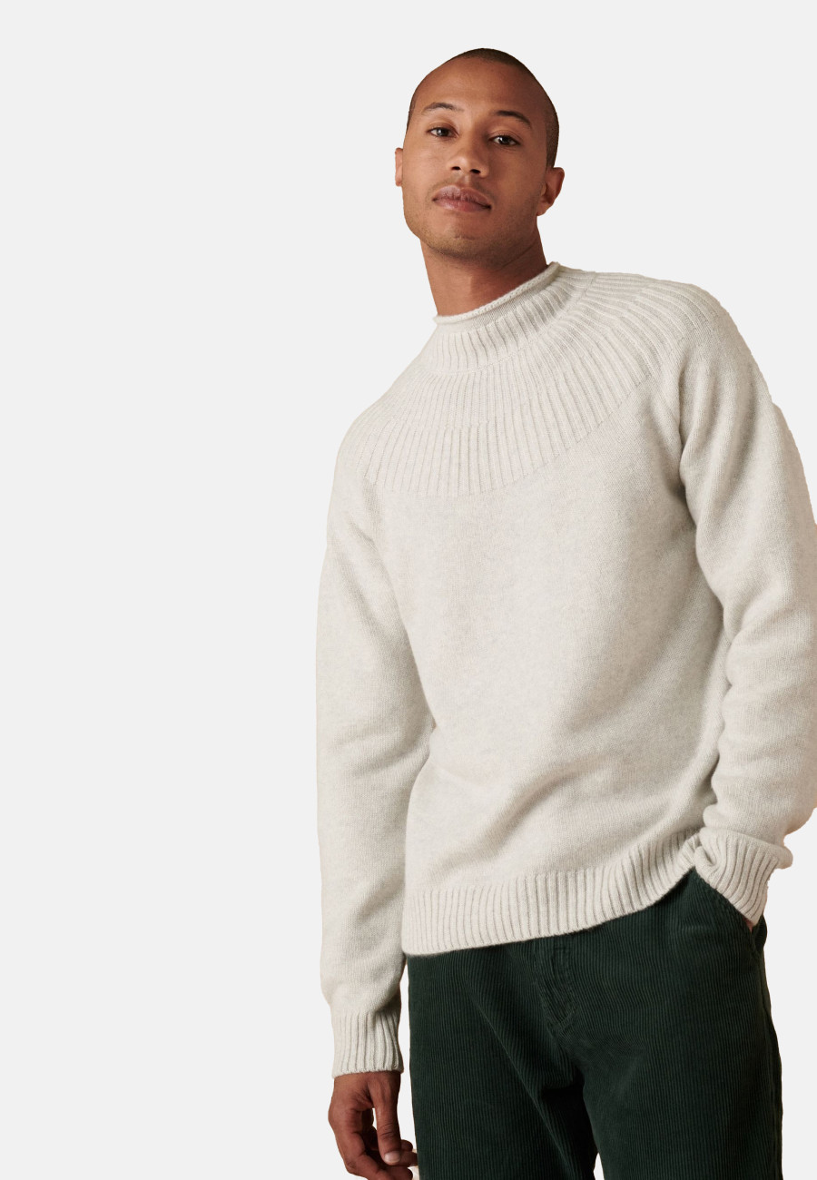 Cashmere sweater collar with mesh set - Arman