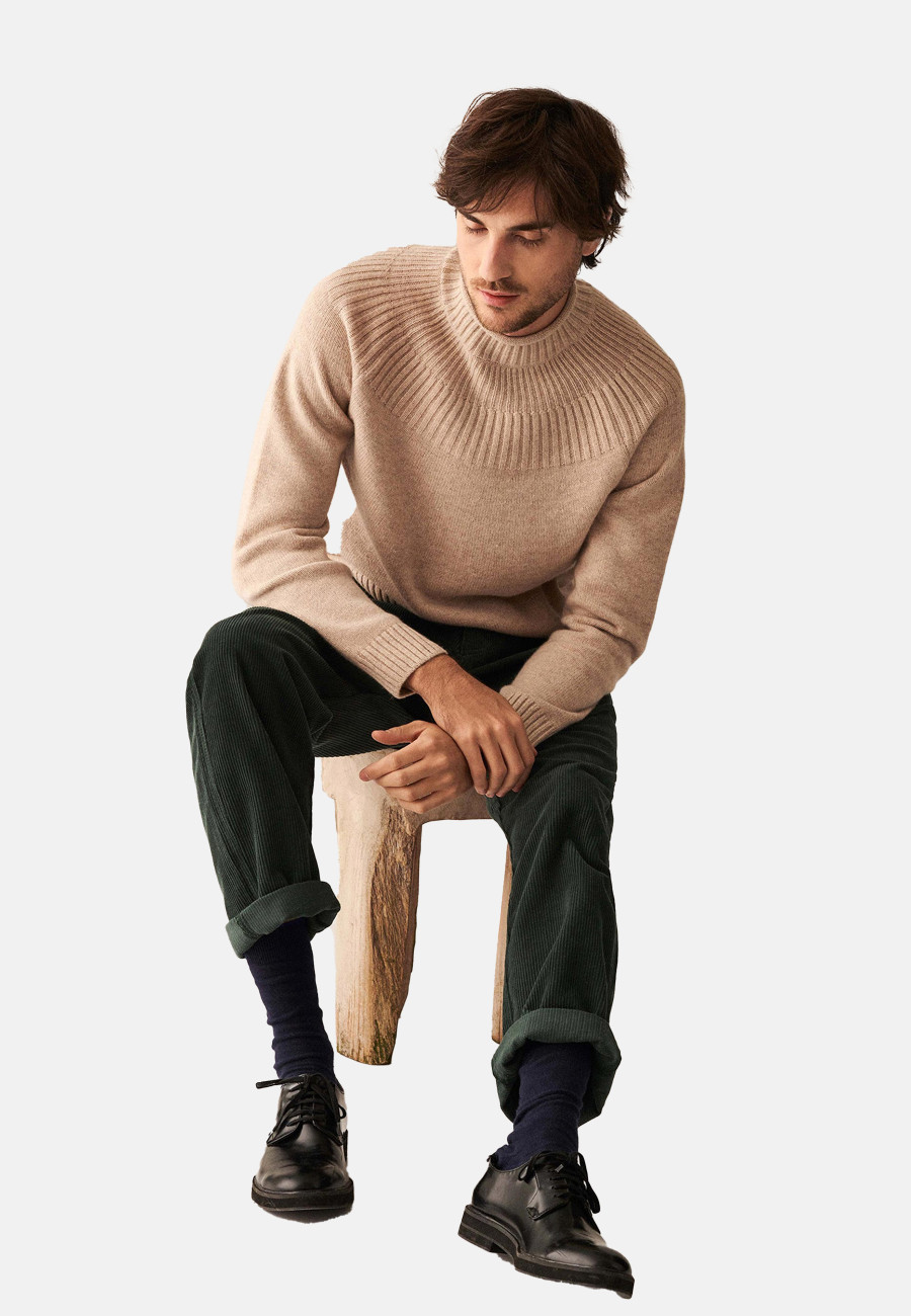 Cashmere sweater collar with mesh set - Arman