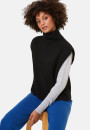 Pull col montant sans manches en cachemire et laine recyclés - Dalya 7810 noir - 01 Noir