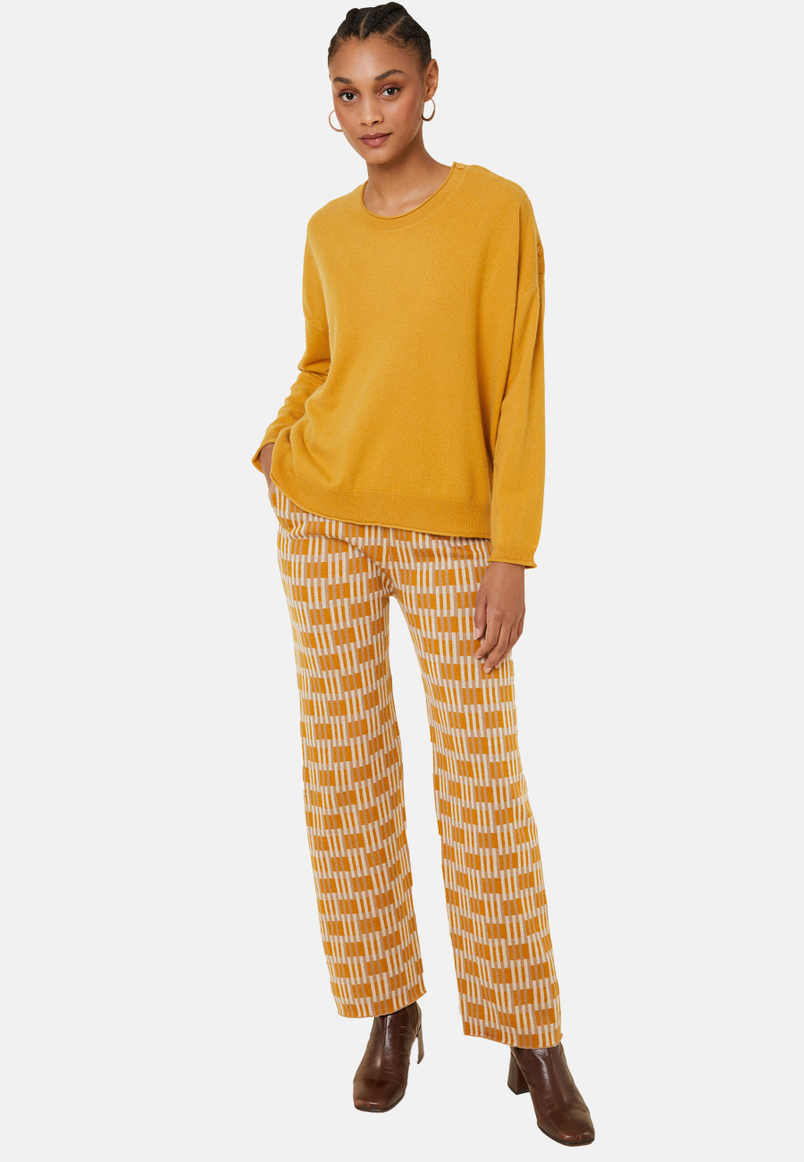 Pull ample boutonné à col rond en cachemire - Acene