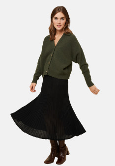 Open polo neck cardigan in recycled cashmere and wool - Lisa