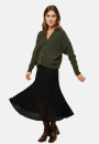 Cardigan col polo en cachemire et laine recyclés - Lisa 7850 foret - 83 Kaki