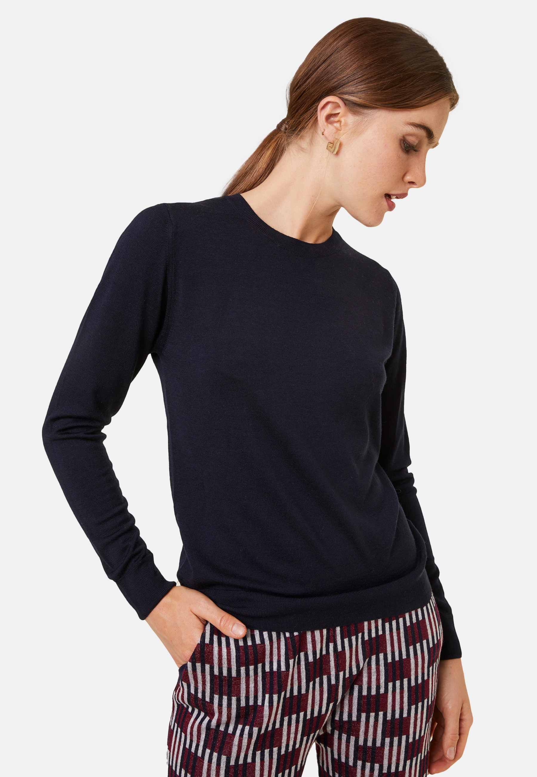 Pull col rond en laine mérinos - Asena