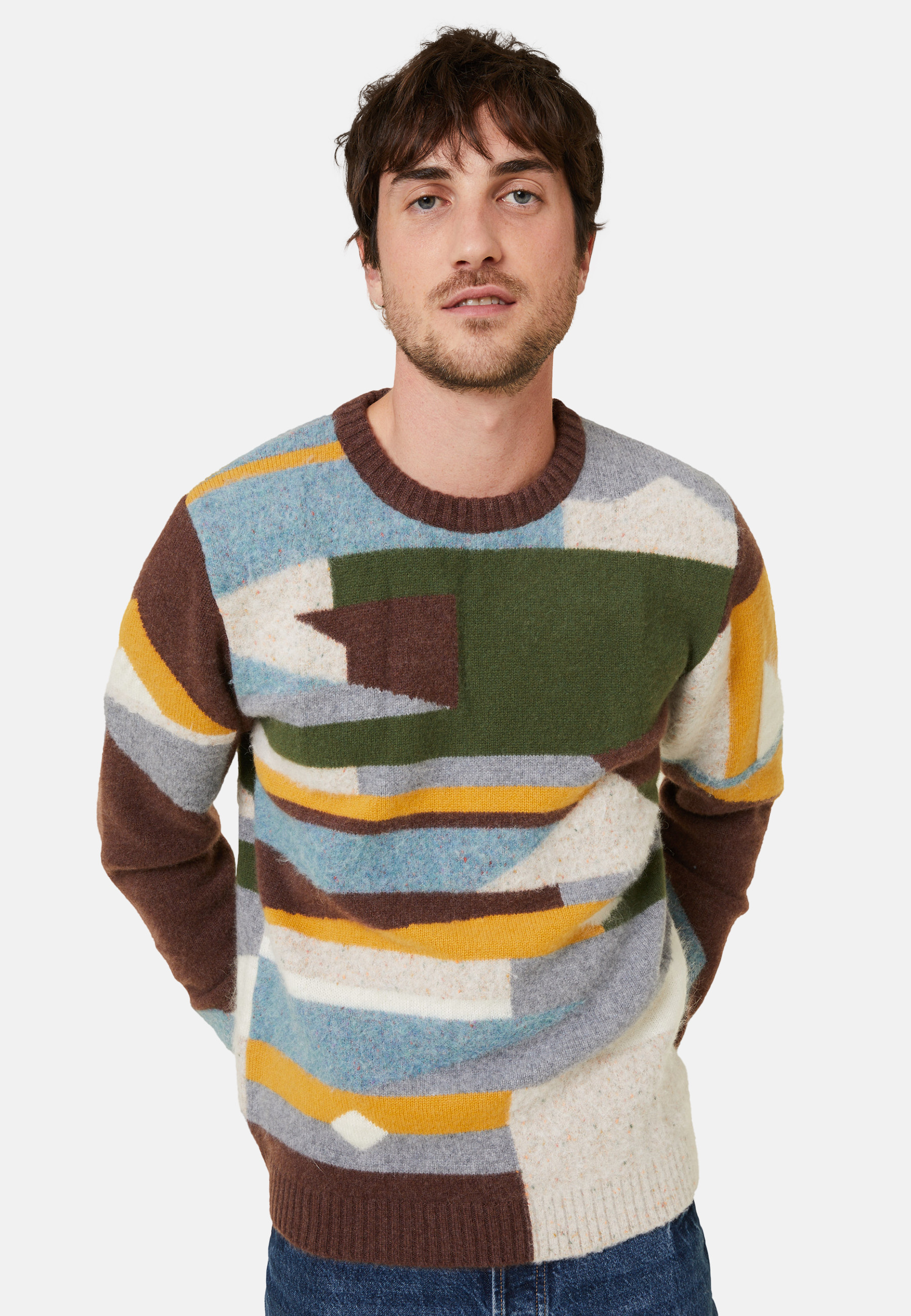 Pull col rond en cachemire superbowl - Florian 7978 brun - 47 Marron foncé