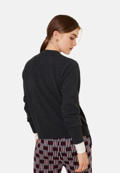 Cashmere round neck buttoned cardigan - Ari