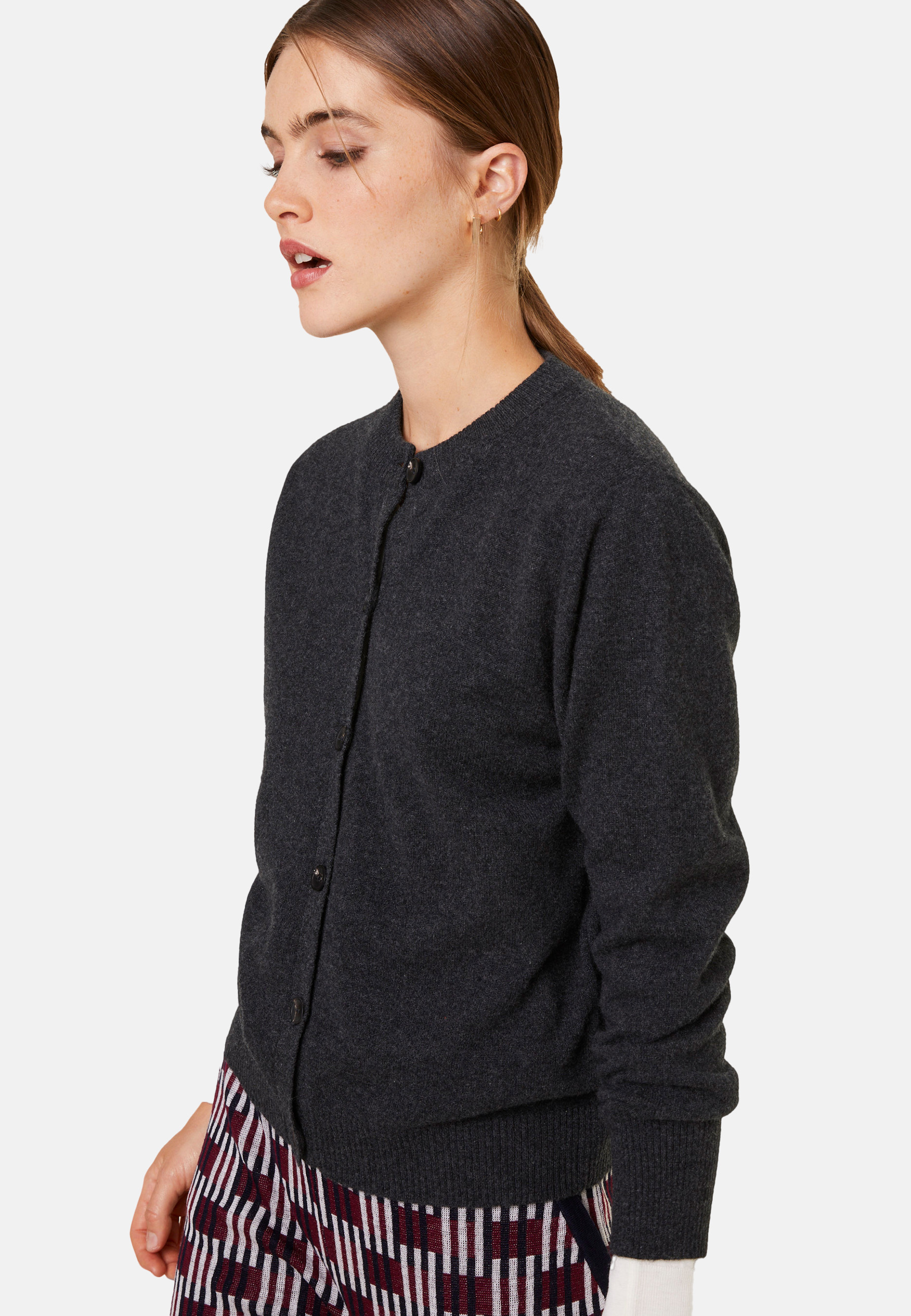 Cashmere round neck buttoned cardigan - Ari