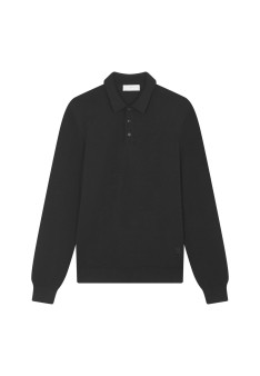 Polo neck sweater with logo in merino wool - Eni