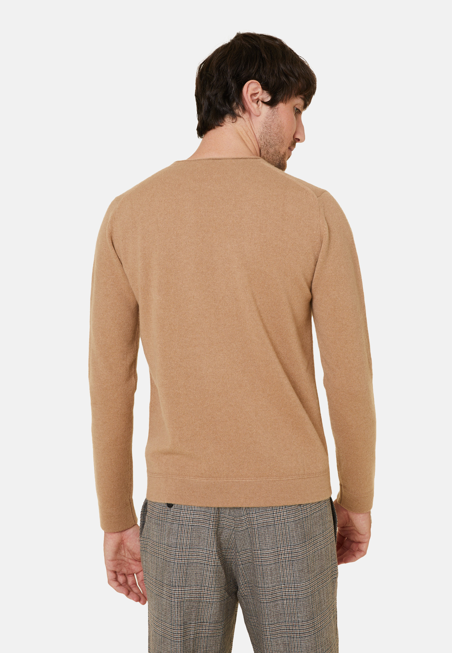 Round-neck cashmere sweater with rolled finishes - Ernest