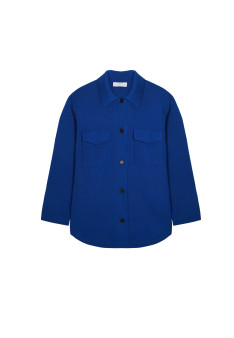 Button-down jacket with merino wool pockets - Giselle