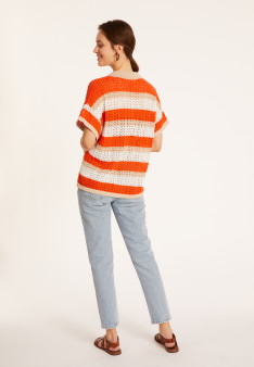 Chemisier ajouré en coton bio - Merlin 8120 - 15 Orange