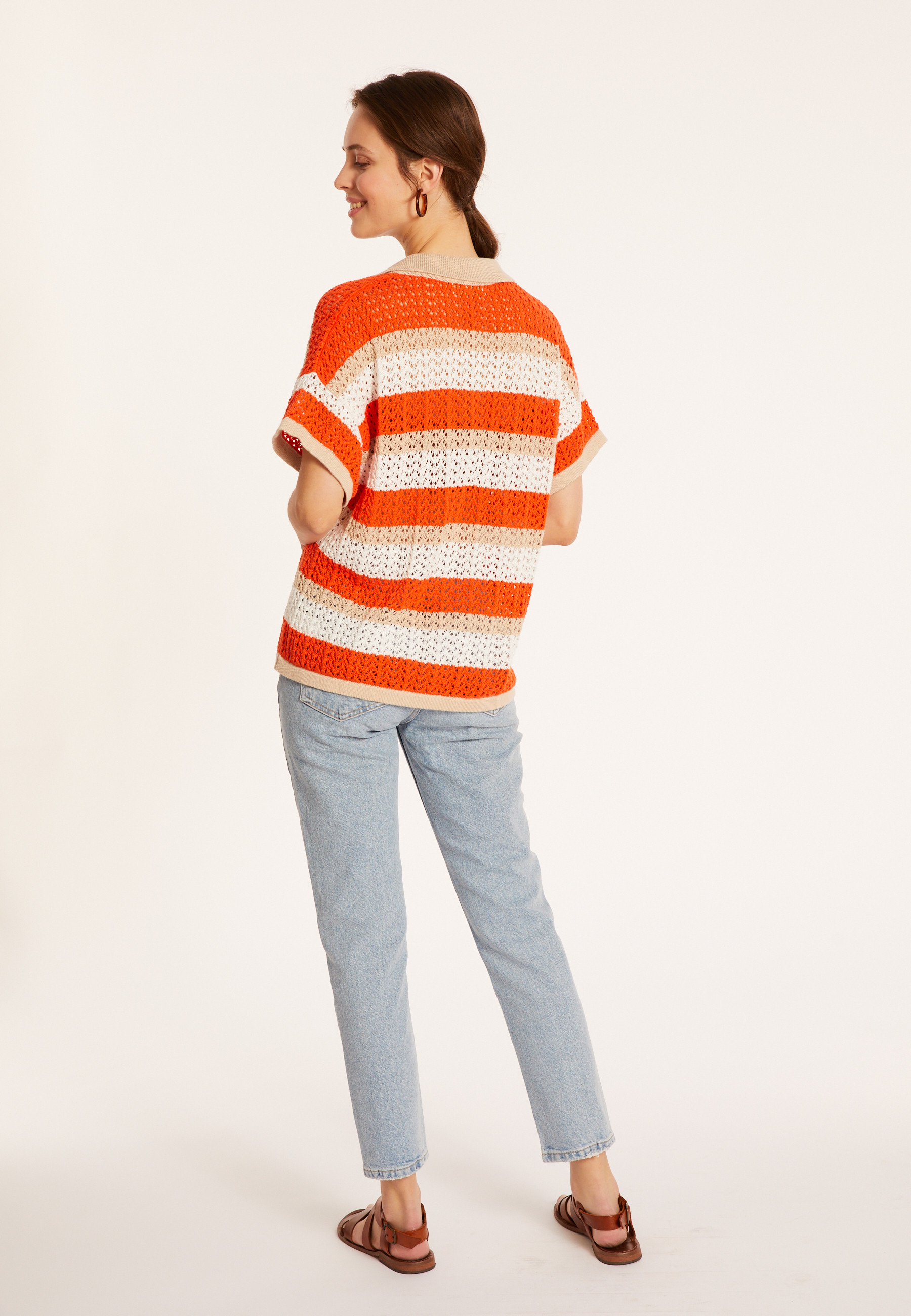 Chemisier ajouré en coton bio - Merlin 8120 - 15 Orange