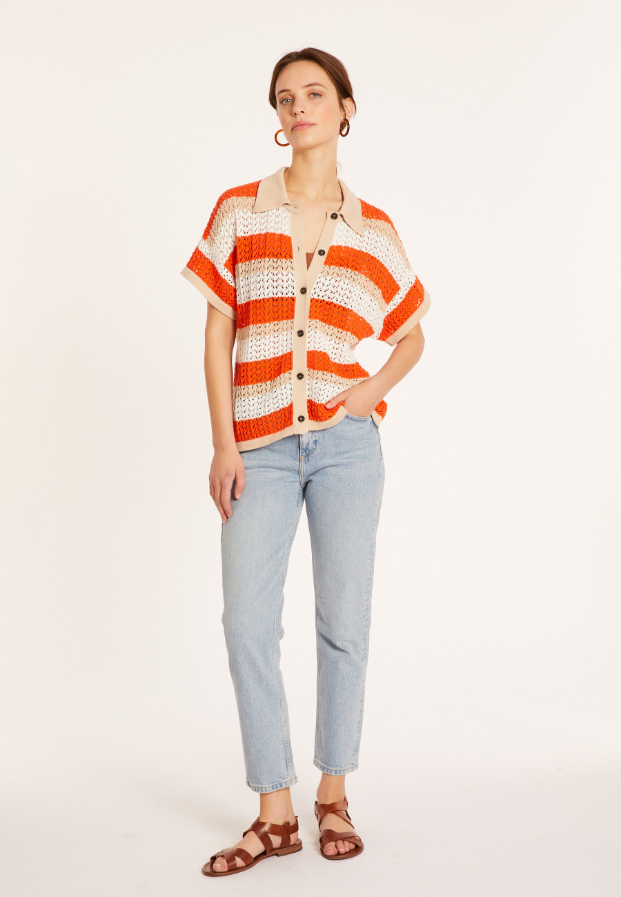 Cotton openwork blouse - Merlin