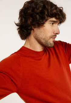 Crew neck sweater with logo in merino wool - Eddie