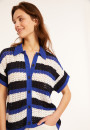 Chemisier ajouré en coton bio - Merlin 8121 - 03 Bleu foncé