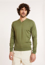 Pull col V logo en laine mérinos - Elmo