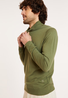 Trucker neck sweater with logo in merino wool - Ryan