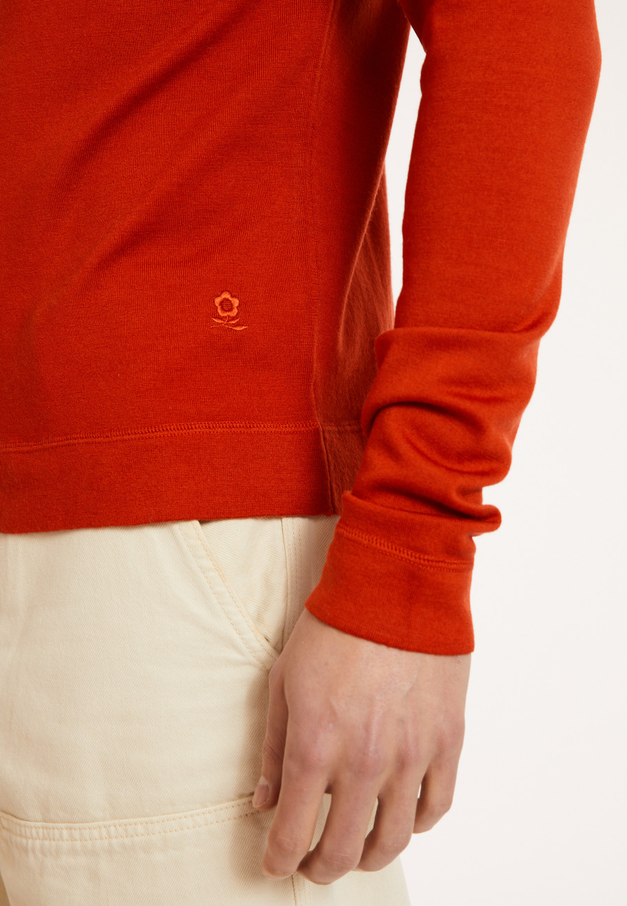 Pull col roulotté laine mérinos - Rythme