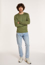 Pull en laine mérinos col à finition roulotée - Rythme
