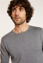 Round-neck merino wool sweater with rolled finishes - Rythme