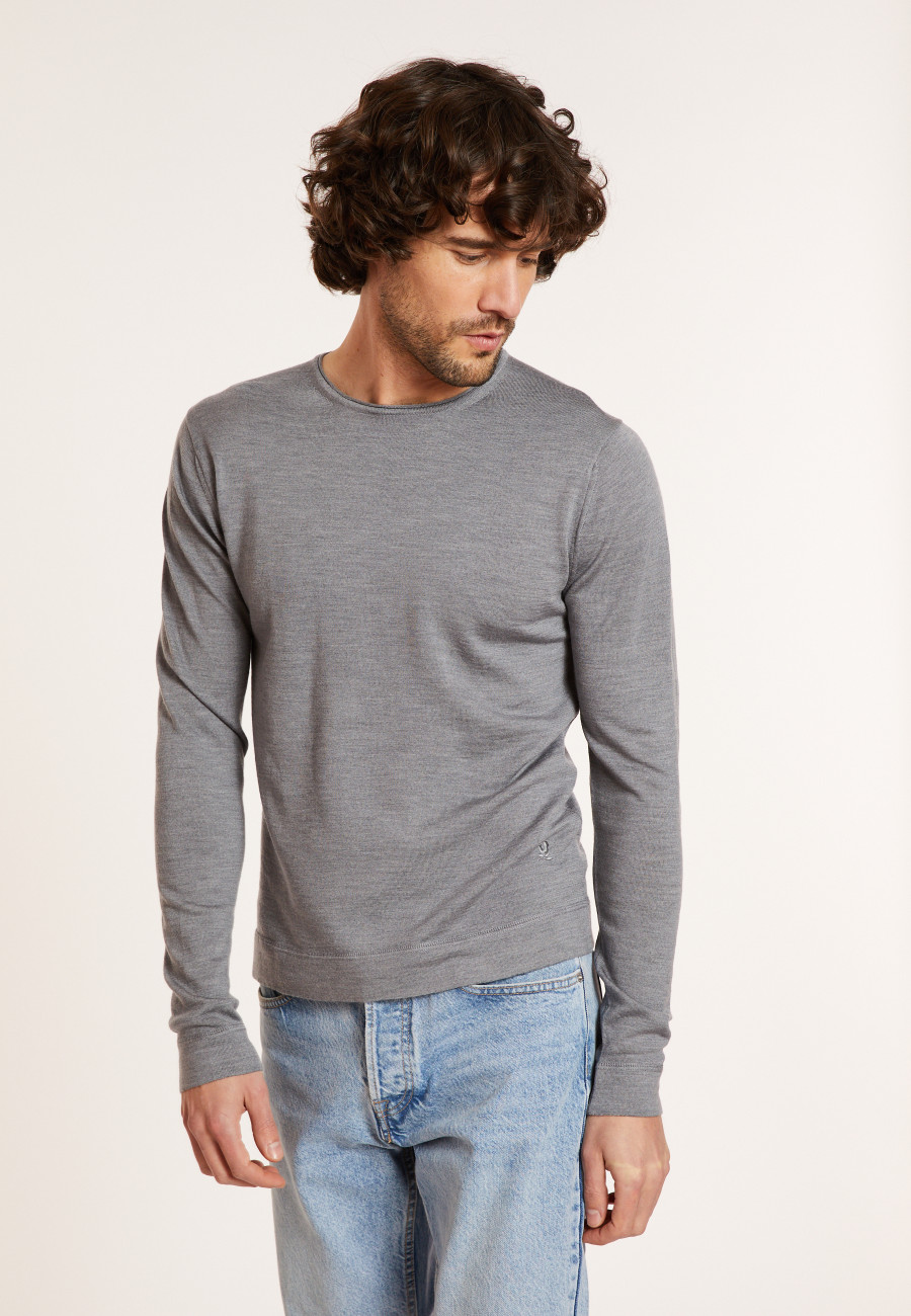 Pull col roulotté laine mérinos - Rythme