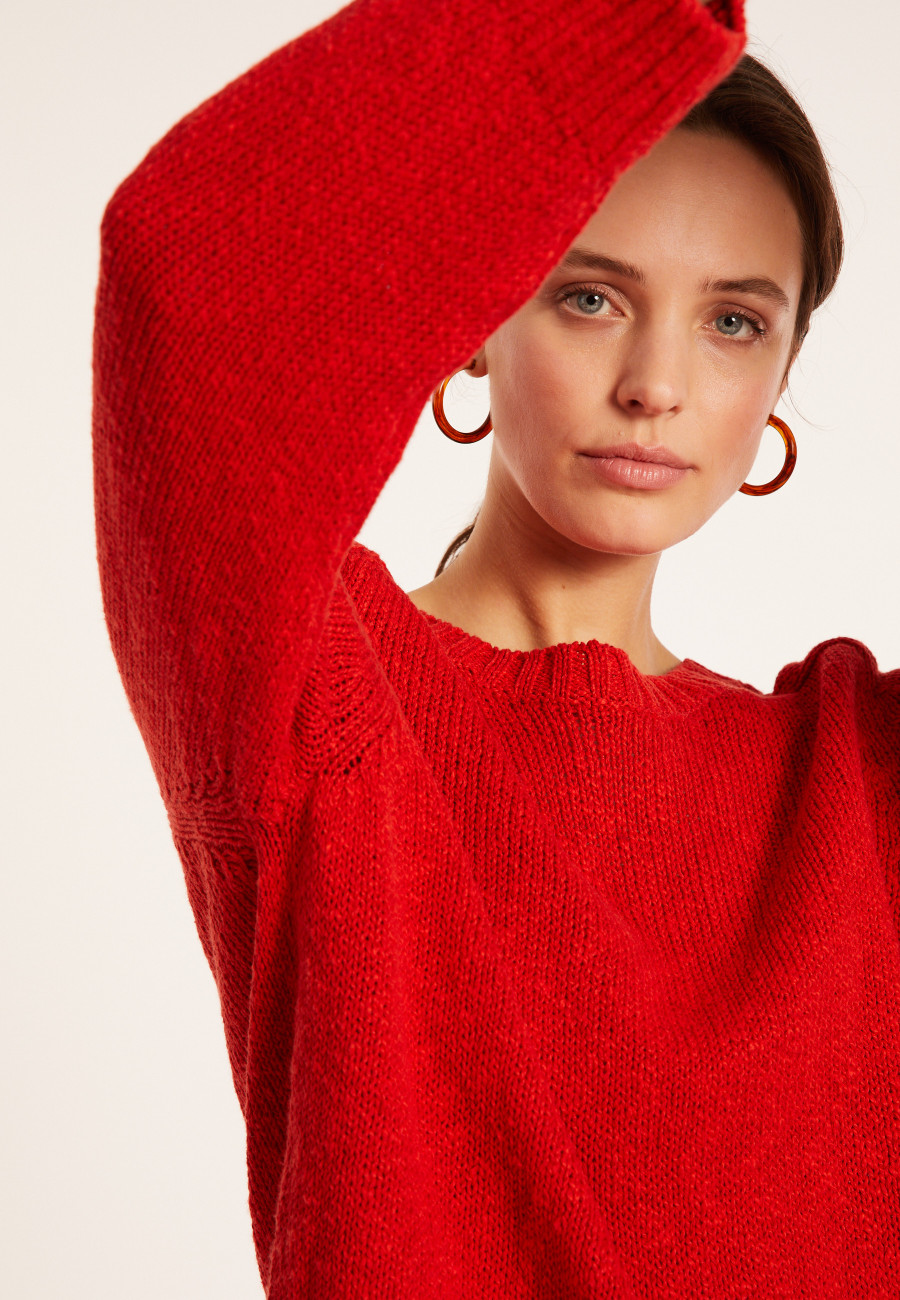 Round neck cotton and linen sweater - Mick