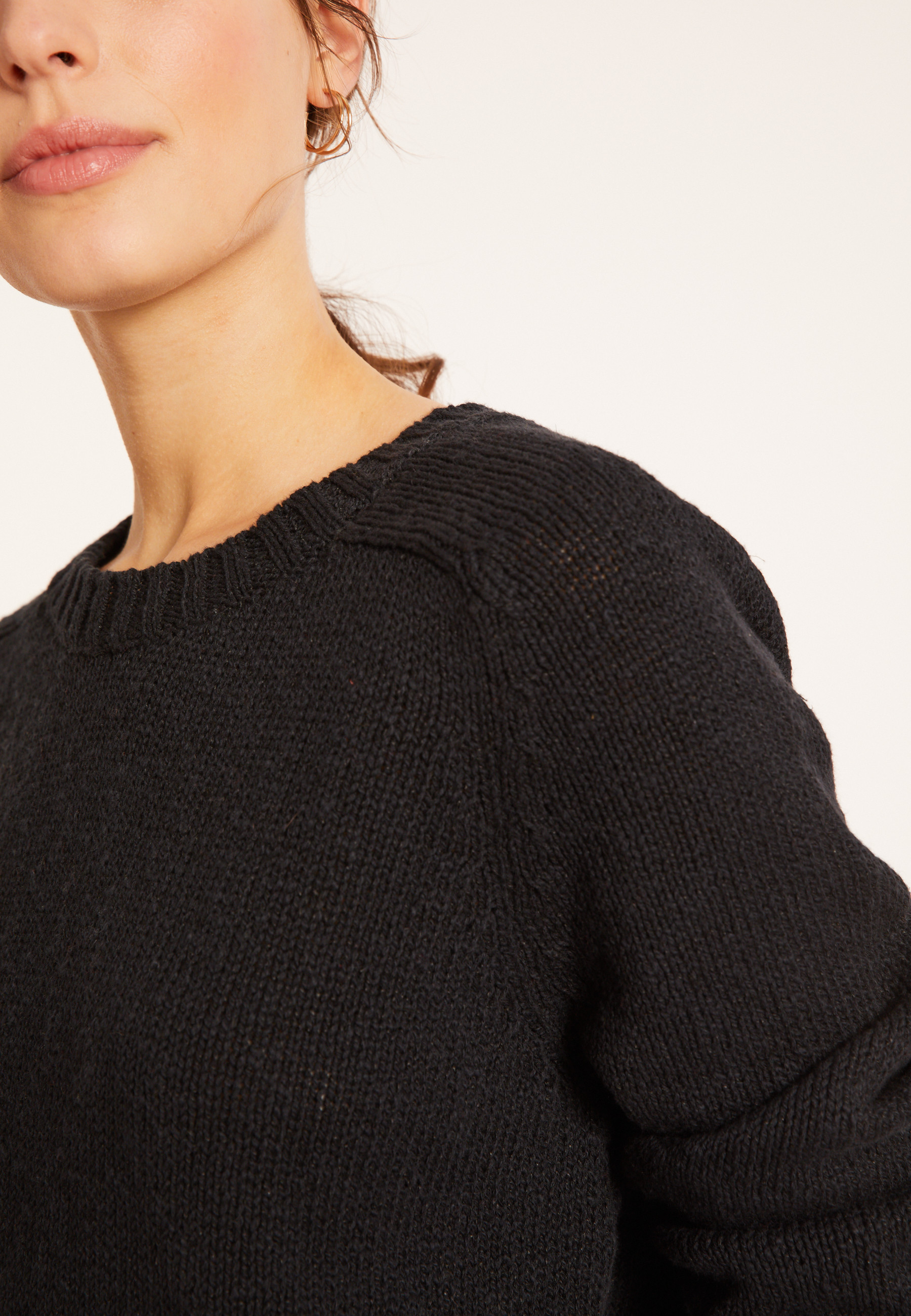 Pull emmanchures marteau en coton et lin - Mick 8040 marine - 05 Bleu marine