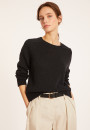 Pull emmanchures marteau en coton et lin - Mick 8040 marine - 05 Bleu marine