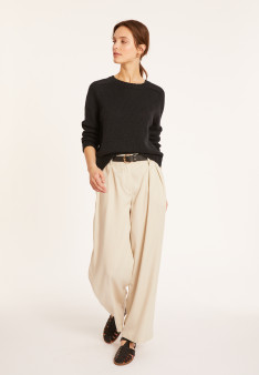 Cotton and linen hammer armhole sweater - Mick