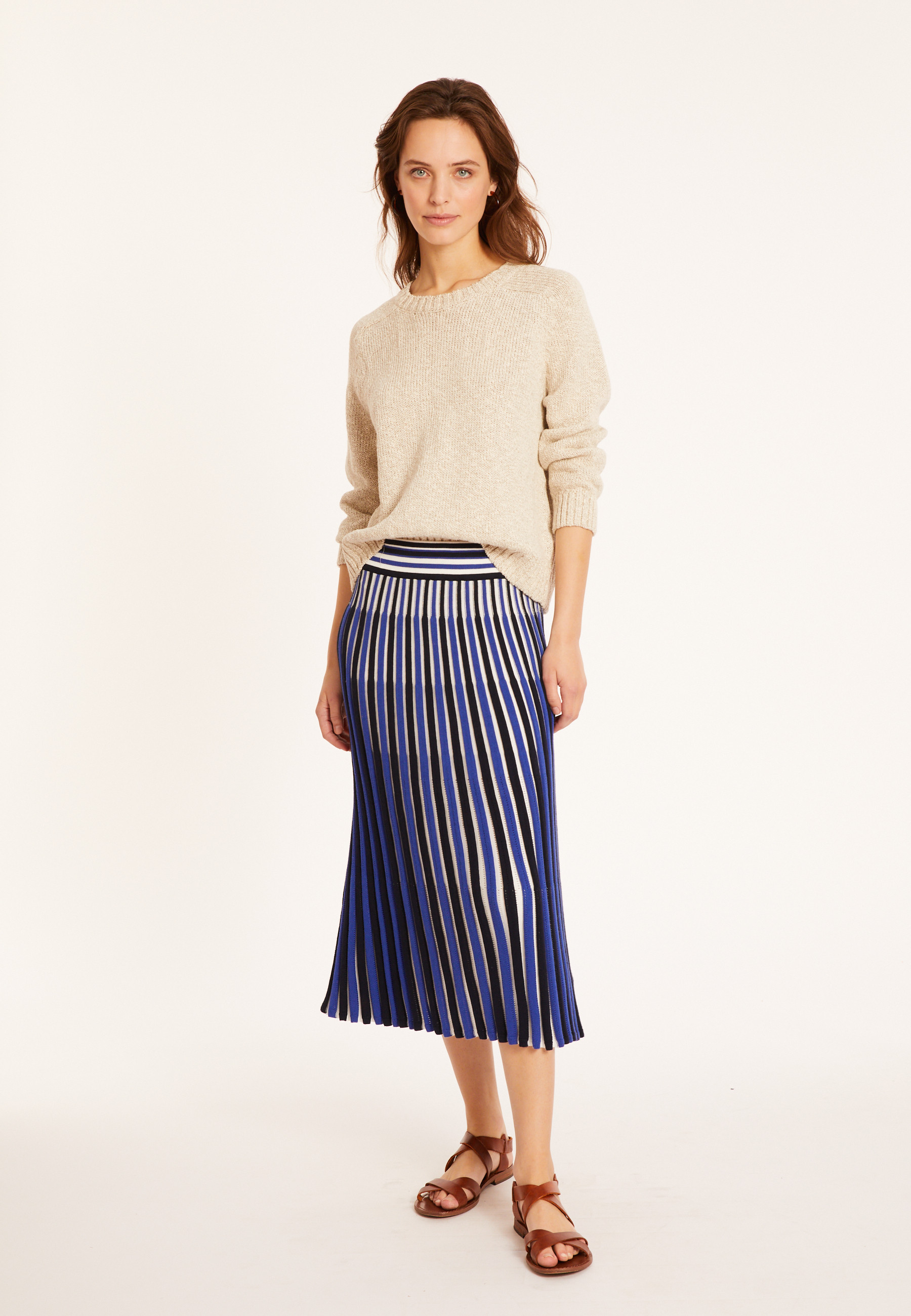 Pull emmanchures marteau en coton et lin - Mick 8001 ecru - 82 Ecru