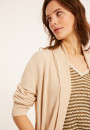 Gilet en lin flammé col châle - Maelle 8020 ficelle - 12 Beige clair