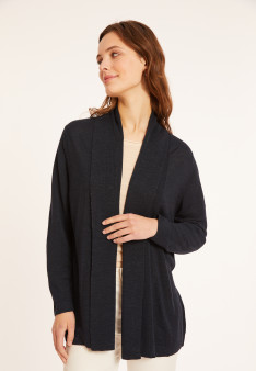 Flamed linen shawl collar cardigan - Maelle