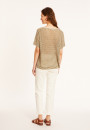 Openwork linen V-neck T-shirt - Marguerite